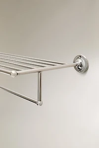 SILVER METAL BATHROOM SHELF