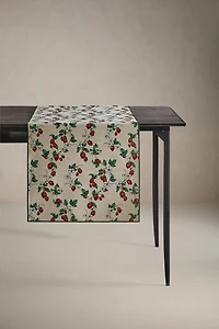 JACQUARD STRAWBERRY TABLE RUNNER