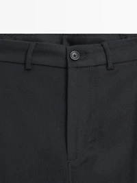 Pantalon en flanelle 100 % laine élastiqué sur le côté