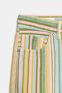 TRF LOW RISE STRIPED WIDE LEG JEANS