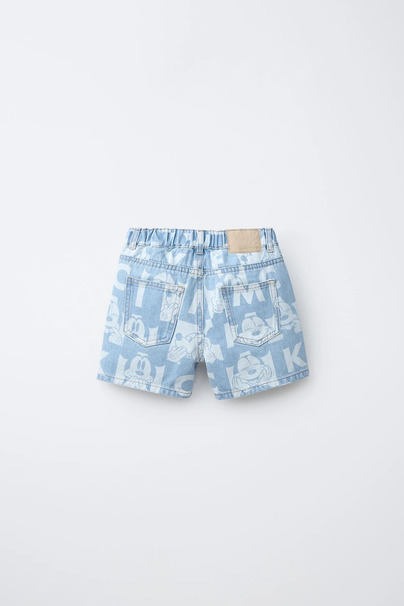 MICKEY MOUSE © DISNEY CHECKERBOARD DENIM SHORTS