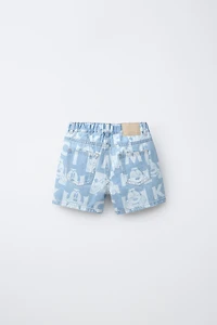 MICKEY MOUSE © DISNEY CHECKERBOARD DENIM SHORTS