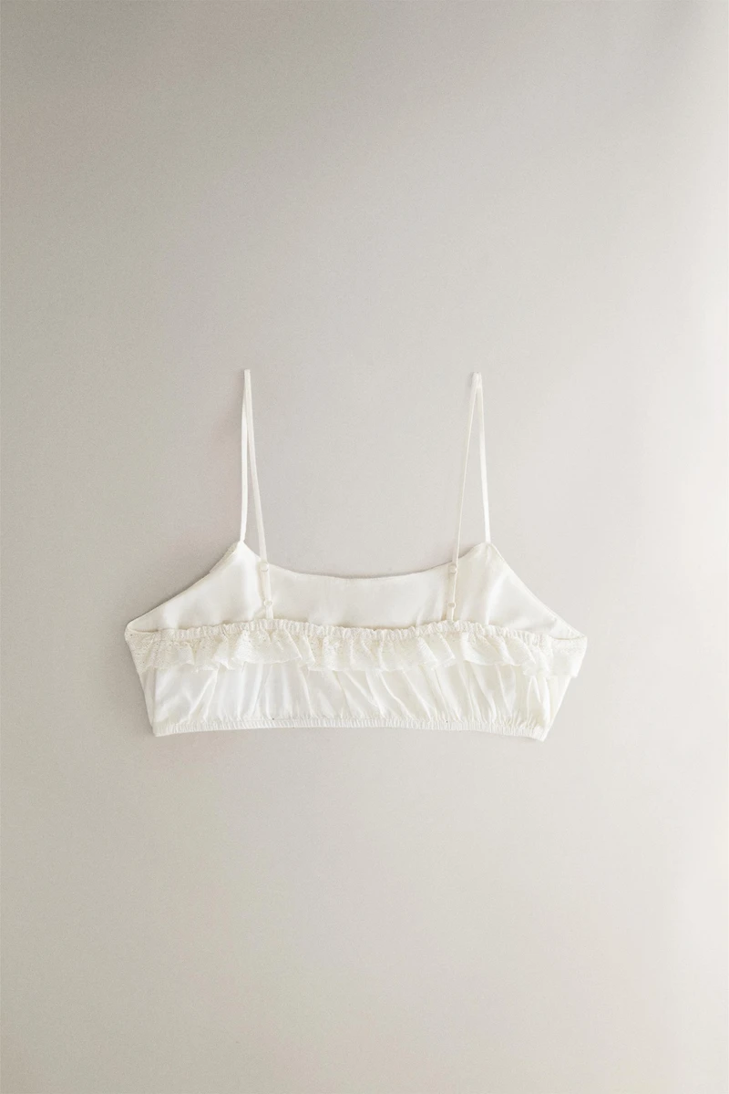 LACE RUFFLE CROP TOP