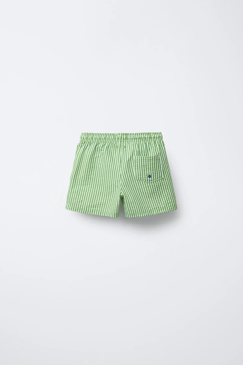 6-14 YEARS/ SEERSUCKER SWIM SHORTS