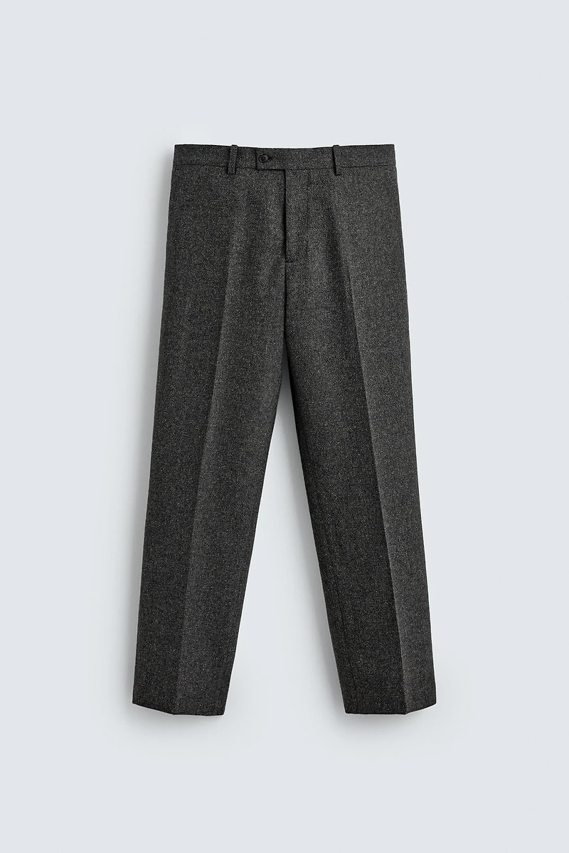 LIMITED EDITION WOOL TEXTURED SUIT PANTS