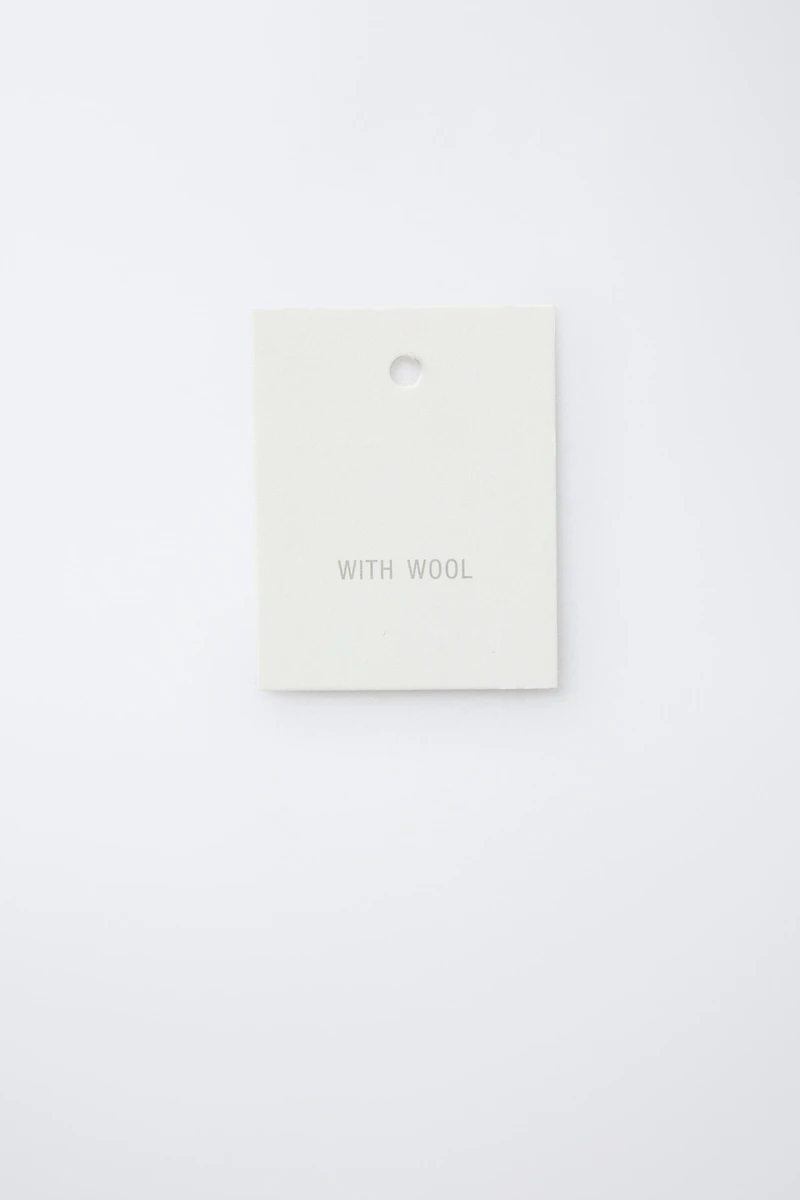 MANTEAU CHEVRON AVEC LAINE COL EFFET FOURRURE