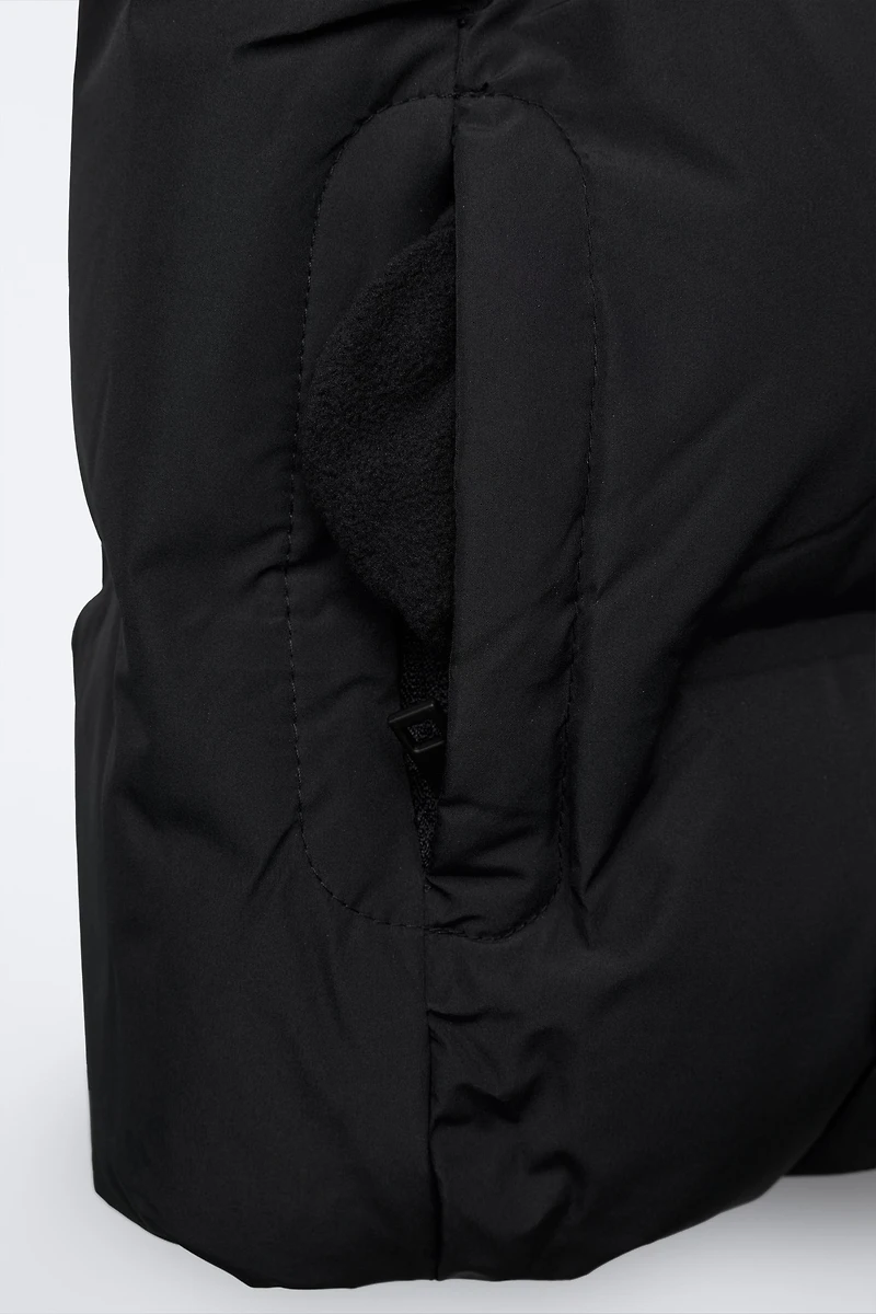 WATER REPELLENT HOODIE PUFFER COAT