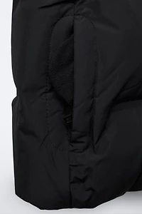 WATER REPELLENT HOODIE PUFFER COAT