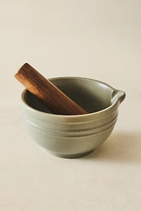 STONEWARE MORTAR AND PESTLE