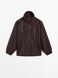 Veste en cuir nappa finition grainée