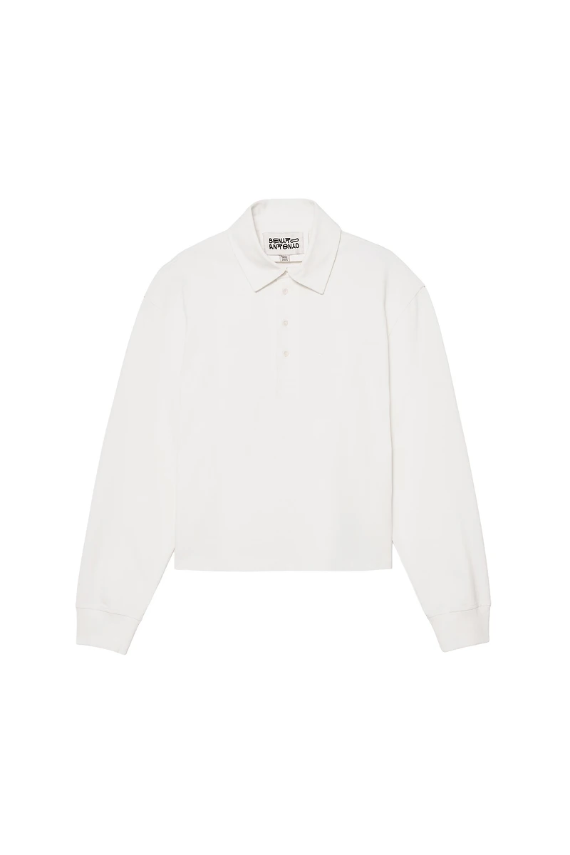 POLO CROPPED FIT EN COTON