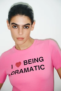 RHINESTONE TEXT T-SHIRT