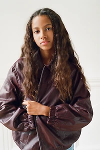 BLOUSON BOMBER EN MATIÈRE SYNTHÉTIQUE