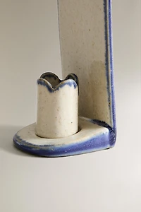 CERAMIC CANDLESTICK WITH CONTRAST EDGE