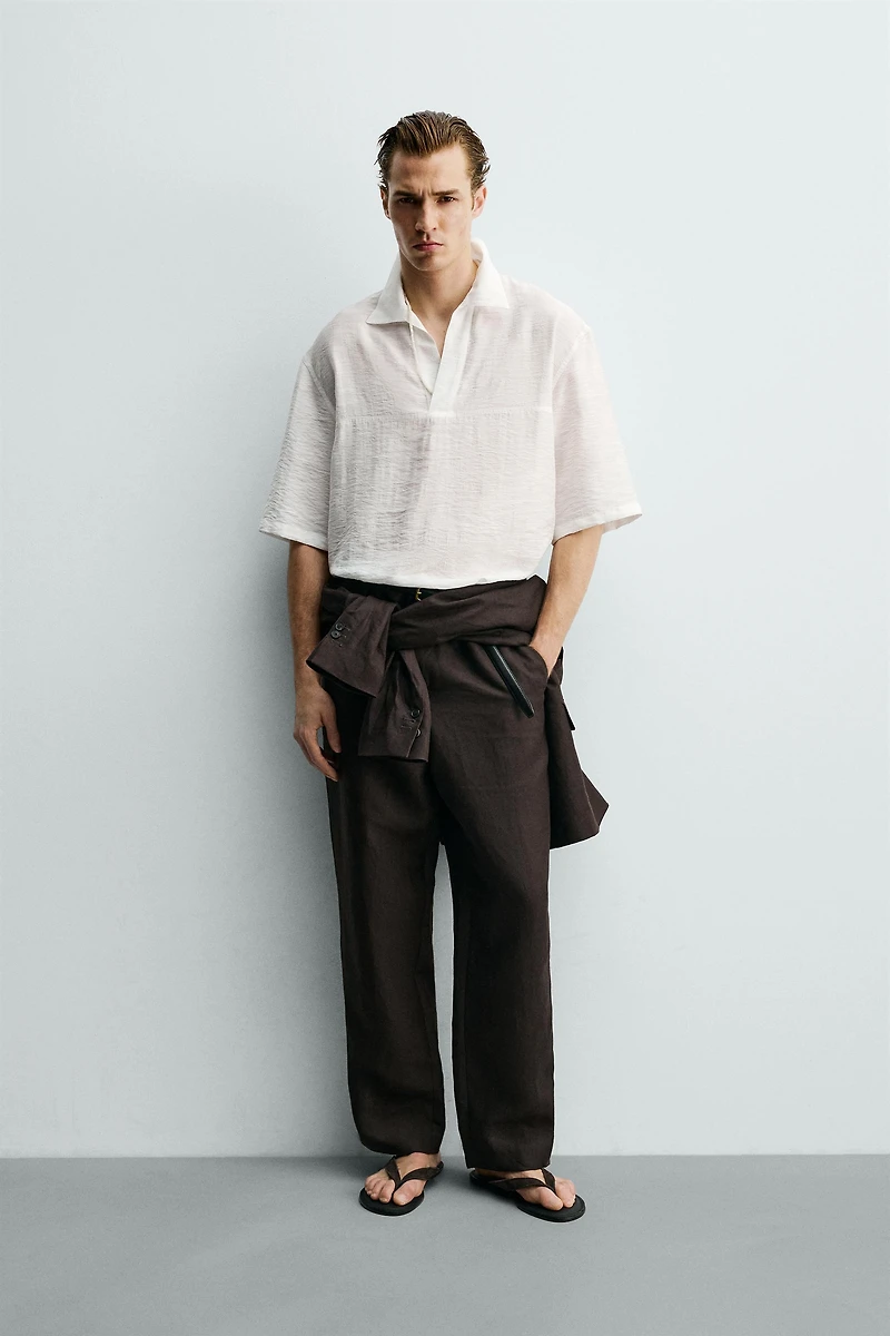 FLOWY JACQUARD POLO SHIRT