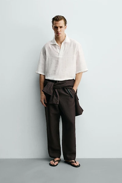 FLOWY JACQUARD POLO SHIRT