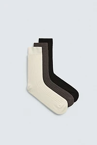 CHAUSSETTES CANNELÉES LOT DE 3