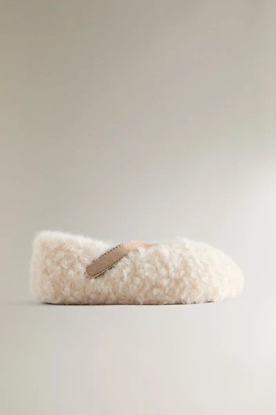 CHILDREN'S FAUX SHEARLING BALLET FLATS