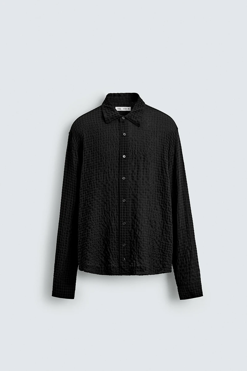 TEXTURED PLAID SHIRT
