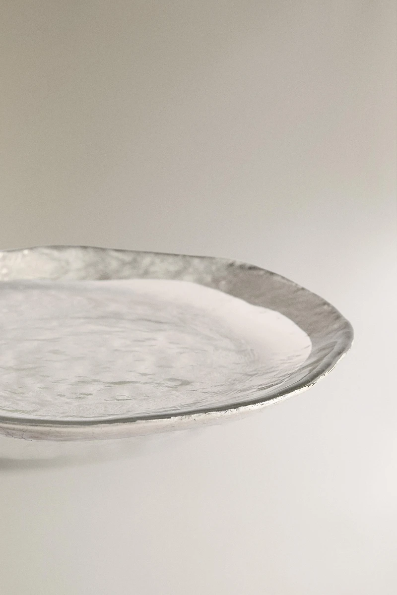 GOLD-RIMMED GLASS SIDE PLATE