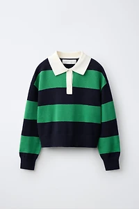 PULL À RAYURES COL POLO