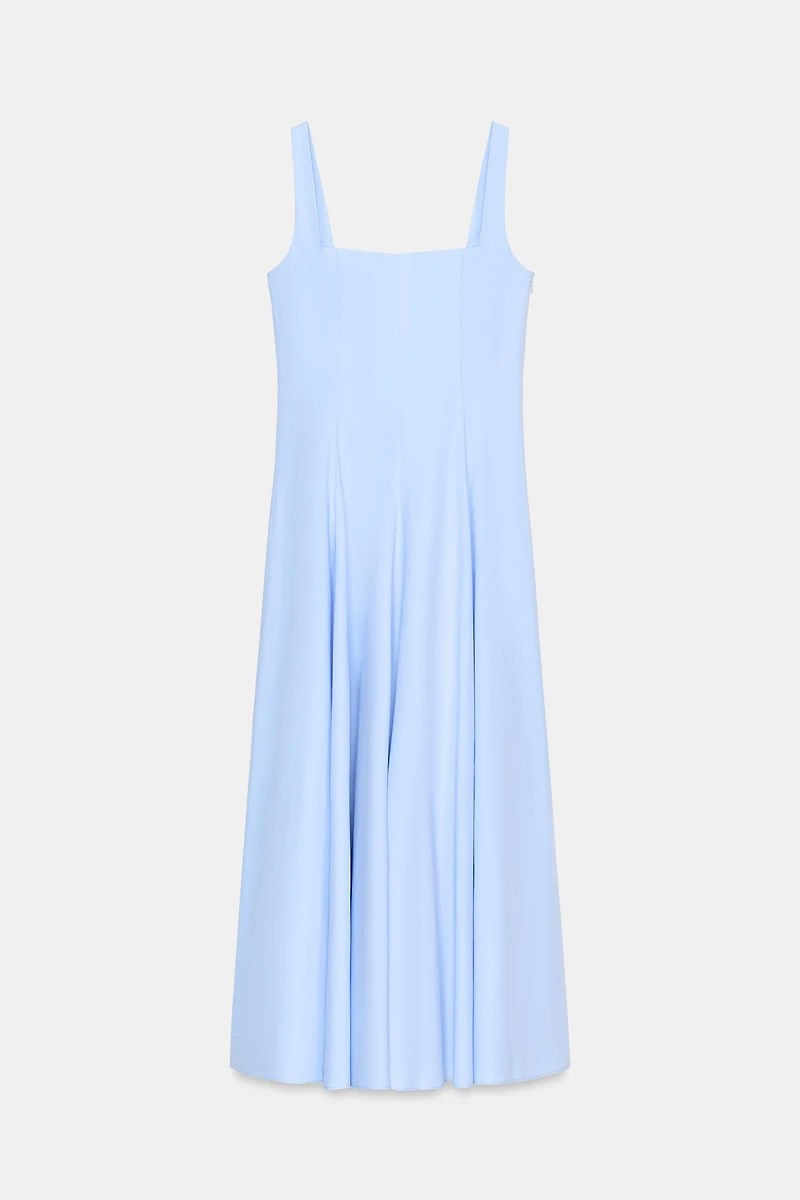 POPLIN GODET DRESS