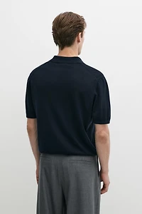 Polo zippé en mélange de laine