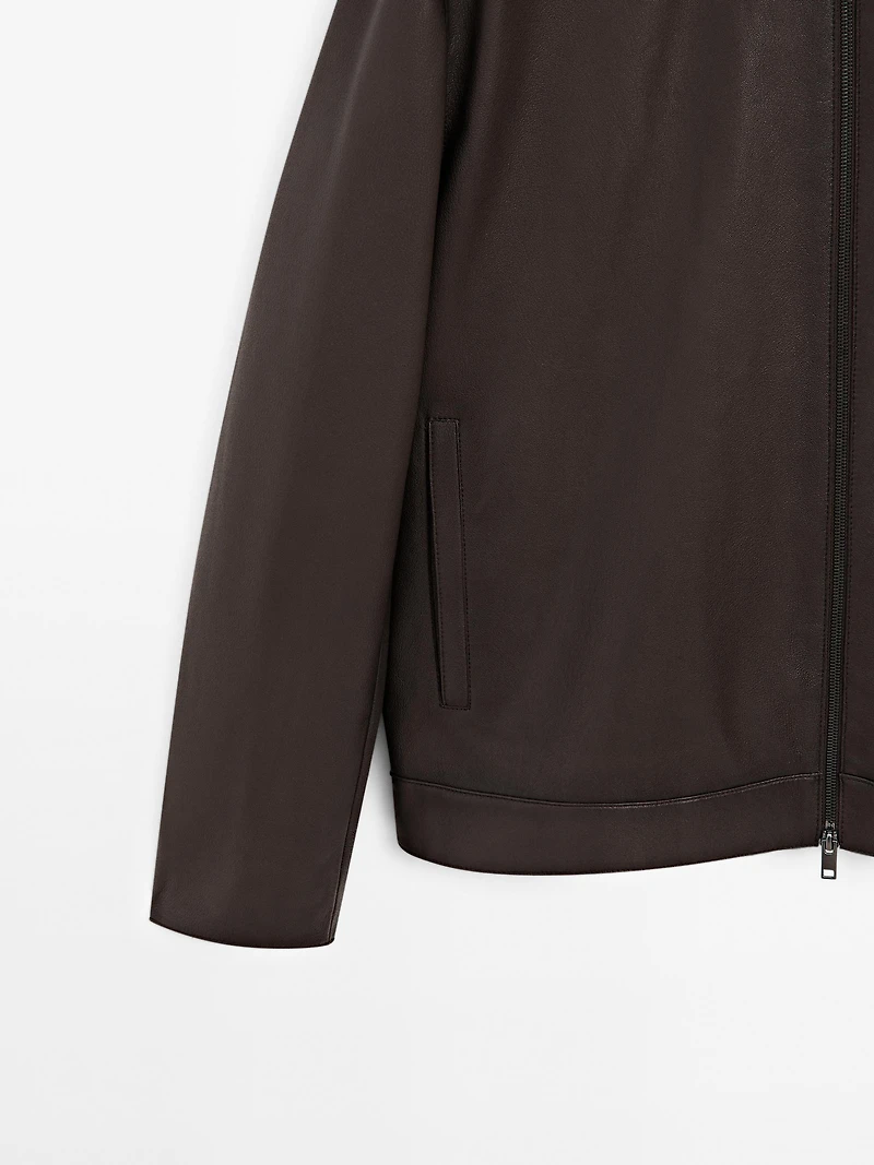 Cowhide nappa leather jacket