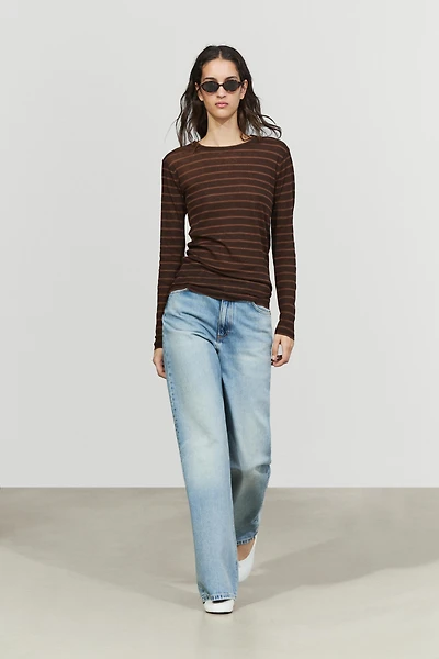 Long sleeve striped T-shirt