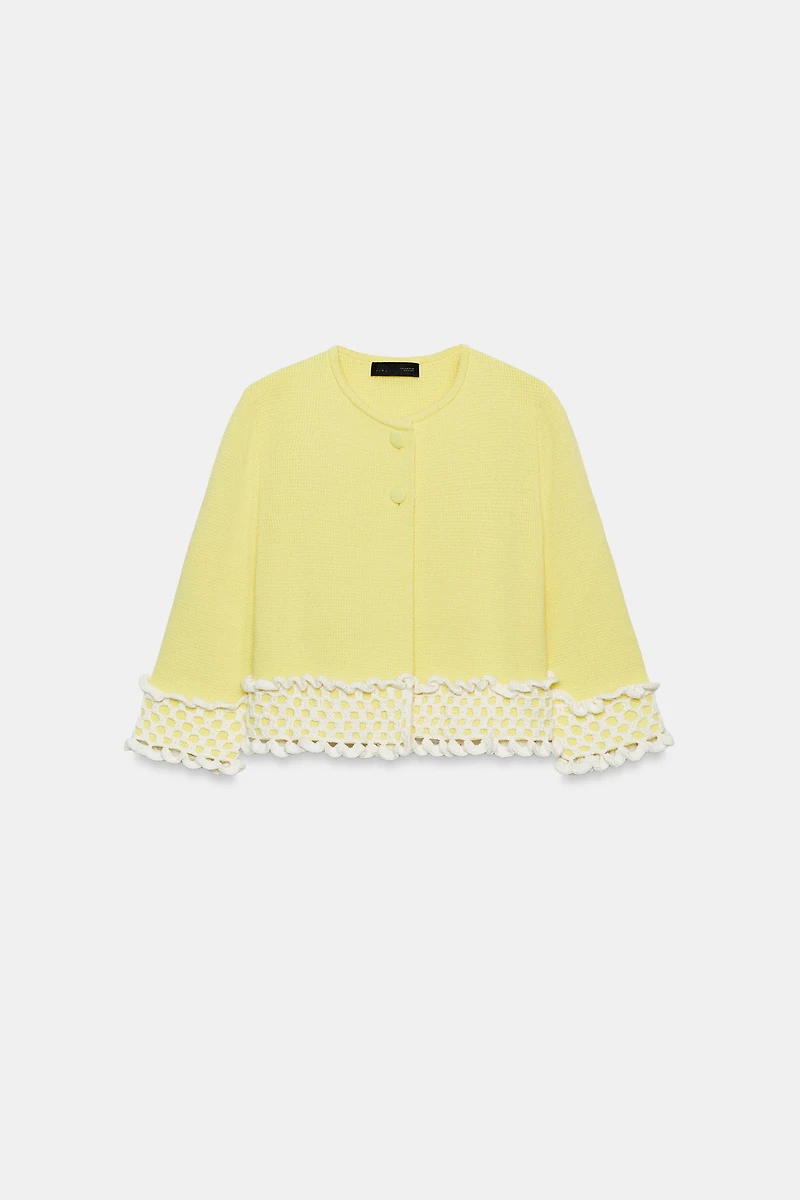 COMBINATION CROCHET KNIT JACKET
