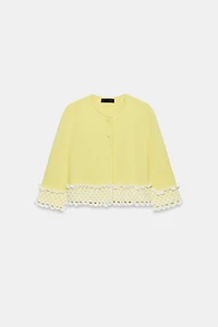 COMBINATION CROCHET KNIT JACKET