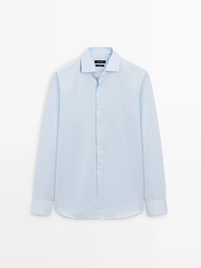 Chemise slim à rayures 100 % coton