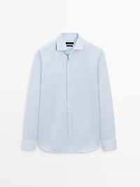 Chemise slim à rayures 100 % coton