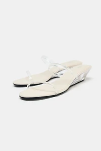 VINYL WEDGE SANDALS