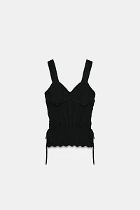 TOP STYLE CORSET EN MAILLE À CORDONS