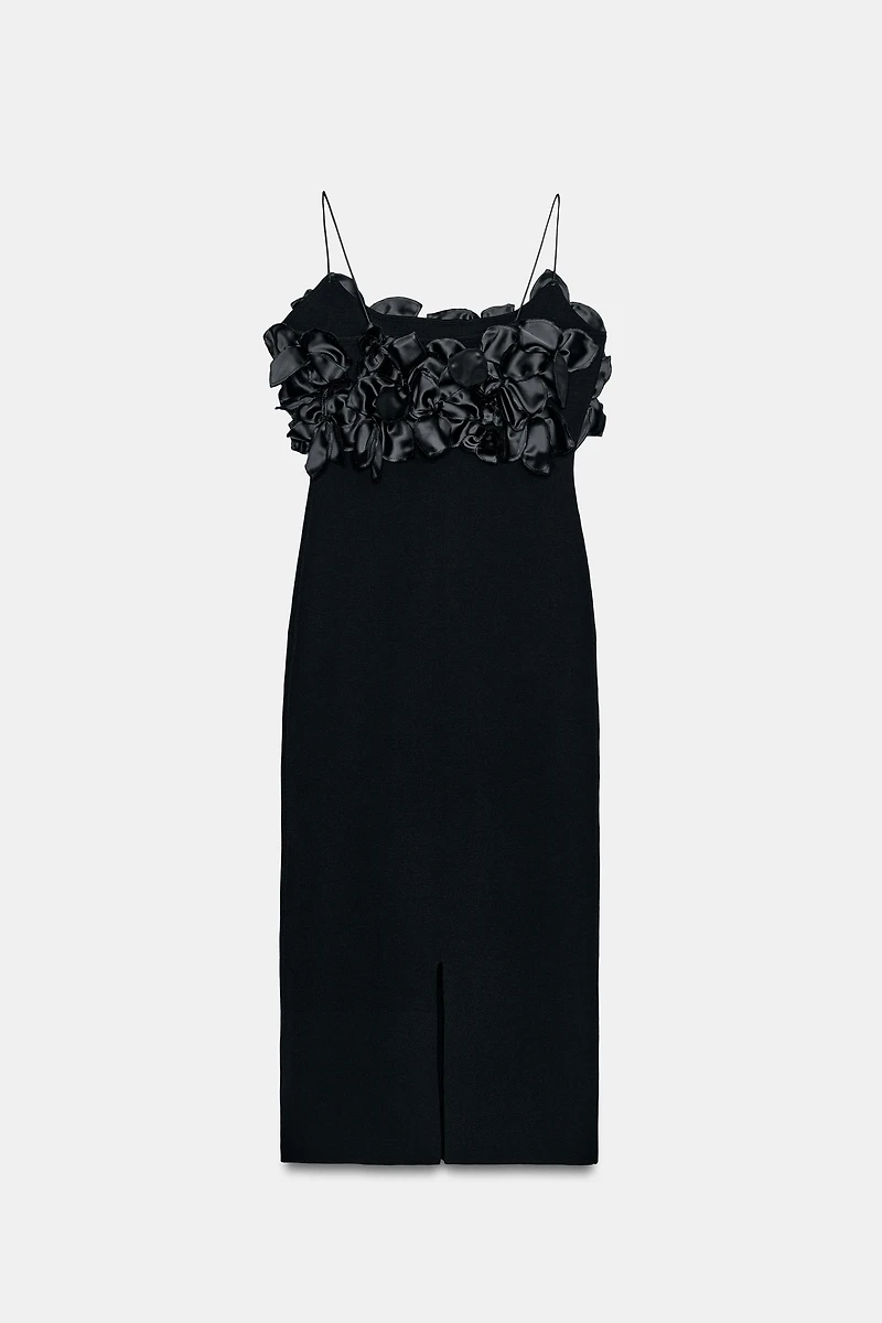 COMBINATION KNIT FLORAL DRESS