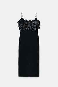 COMBINATION KNIT FLORAL DRESS