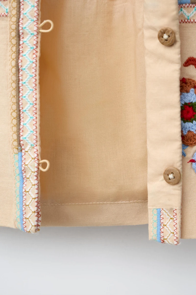 EMBROIDERED COTTON AND LINEN JACKET