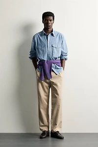 REGULAR FIT CHAMBRAY POCKET SHIRT
