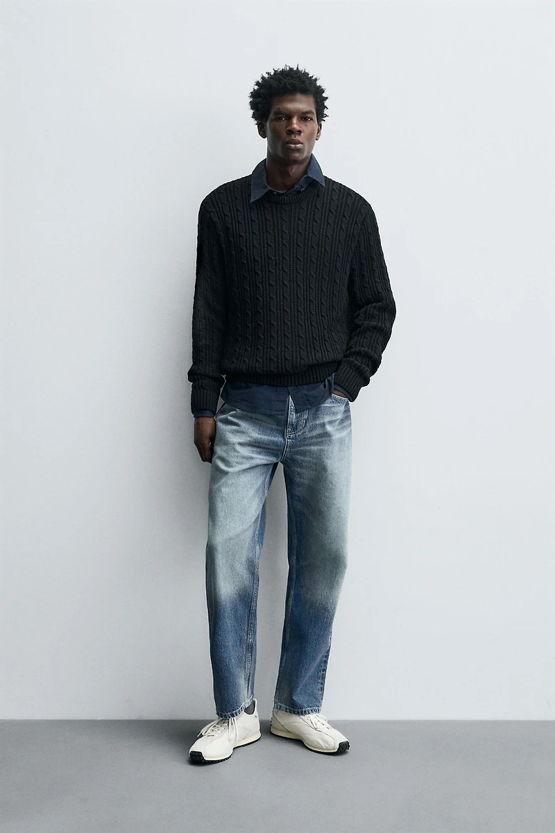 TEXTURED WOVEN SWEATER