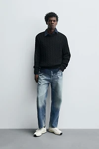 TEXTURED WOVEN SWEATER