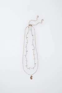 PACK OF TWO CROISSANT PENDANT NECKLACES