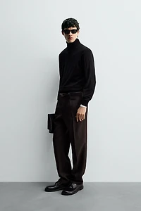 100% WOOL PLEATED PANTS