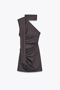 ROBE COURTE ASYMÉTRIQUE FOULARD