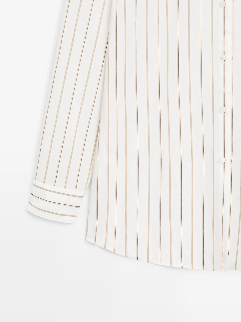 Flowing tricolor striped shirt
