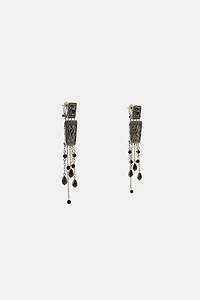 STONE FRINGE EARRINGS
