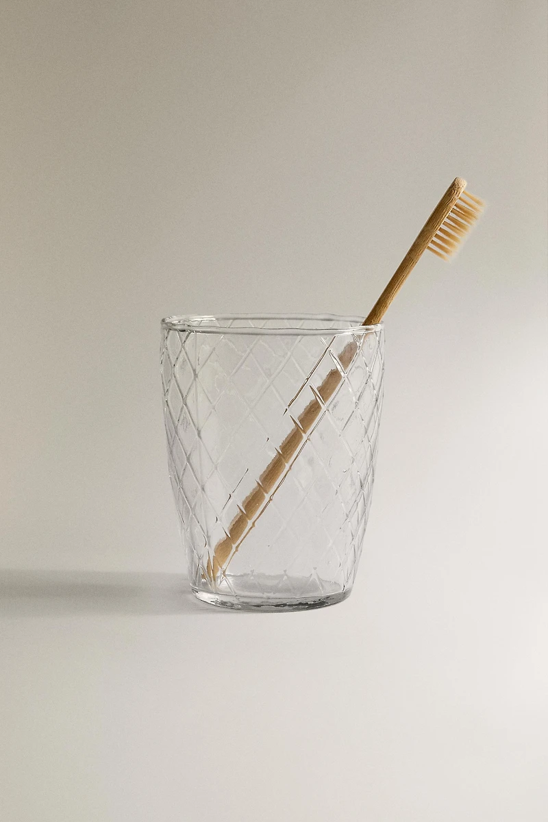 VERRE PORTE-BROSSE À DENTS LOSANGES