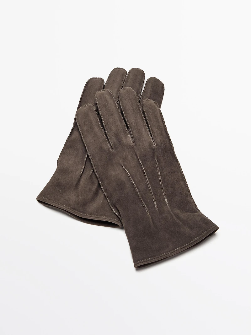 Gants en cuir caprin finition daim