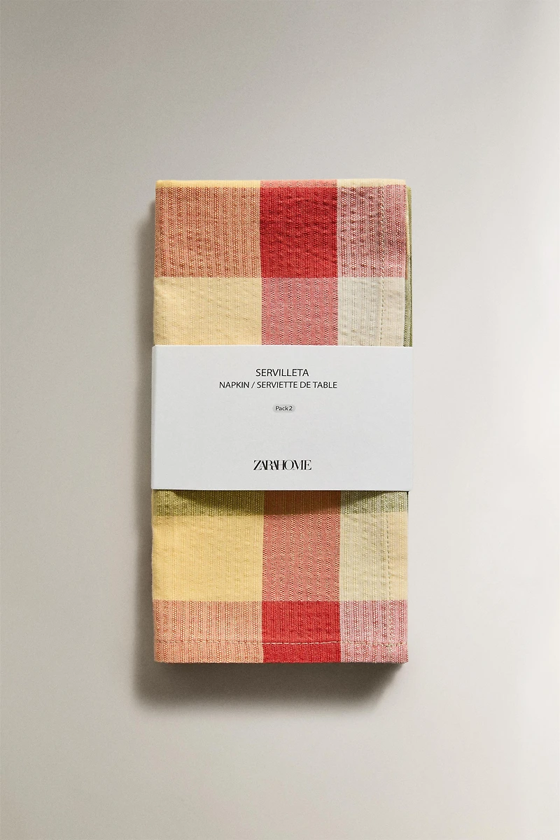 PACK OF CHECK COTTON NAPKINS (PACK OF 2)