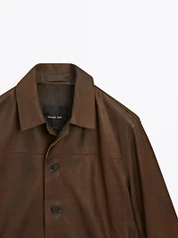 Veste en cuir ovin finition daim
